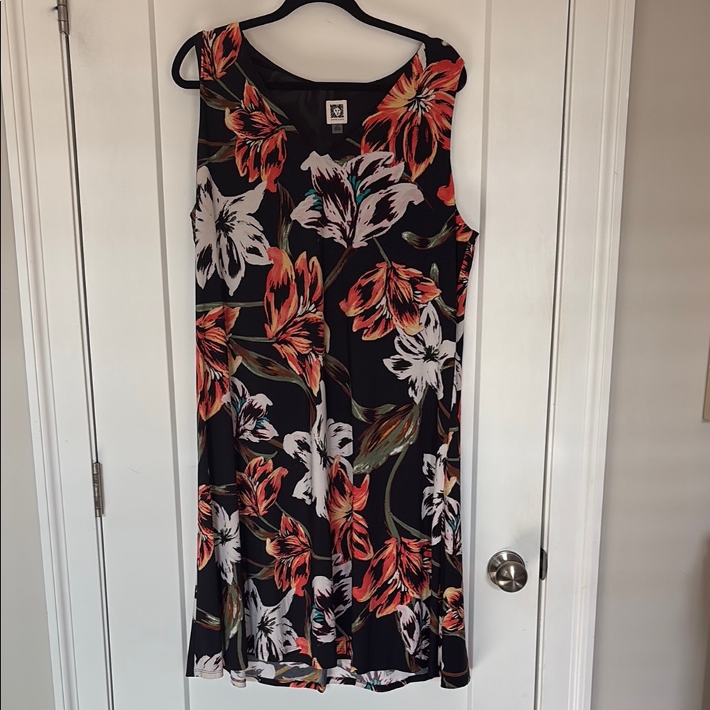 Orange and Black Scoop Neck Dress Perfect for Summer Days and Nights